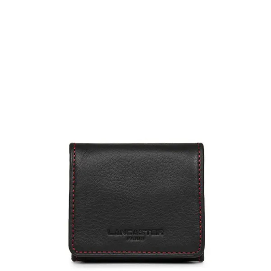 Femme Lancaster | Lancaster - Petit Porte-Monnaie Soft Vintage Noir/Rouge