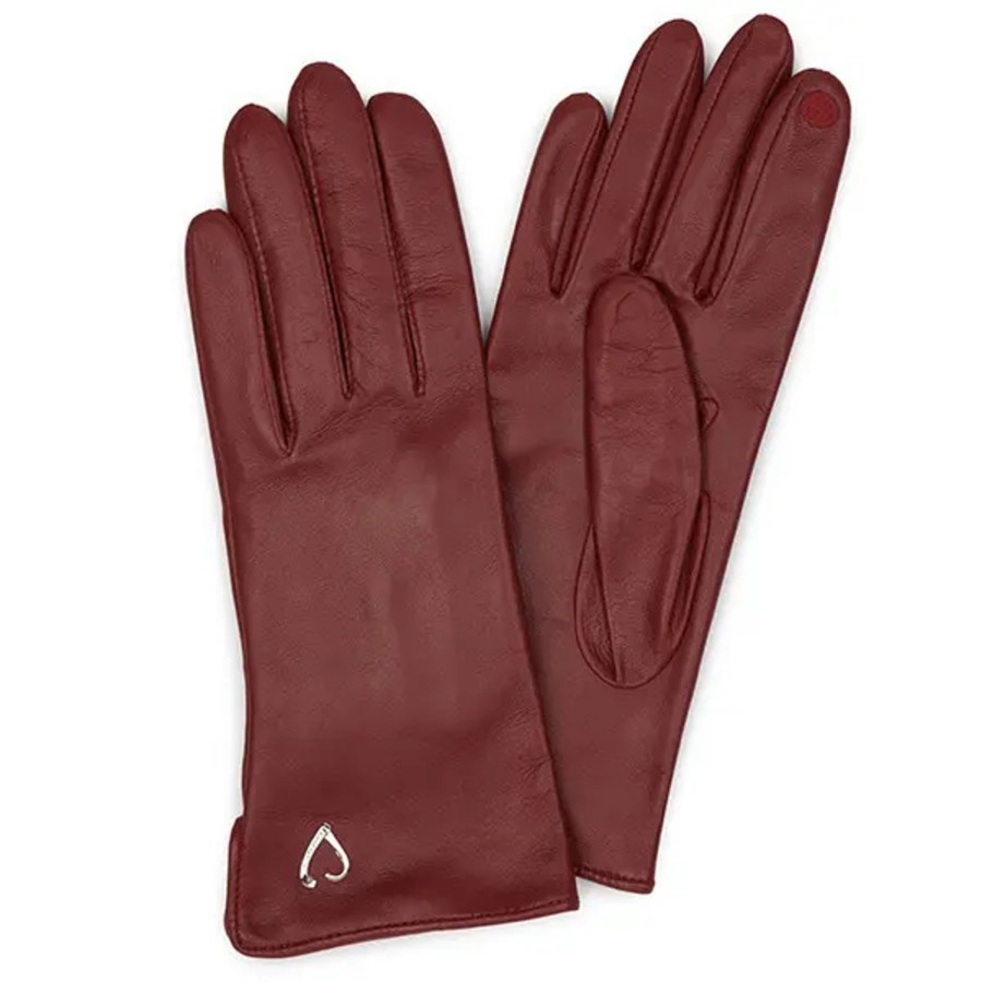 Femme Lancaster | Lancaster - Gants Tactiles Coeur T8 Rouge