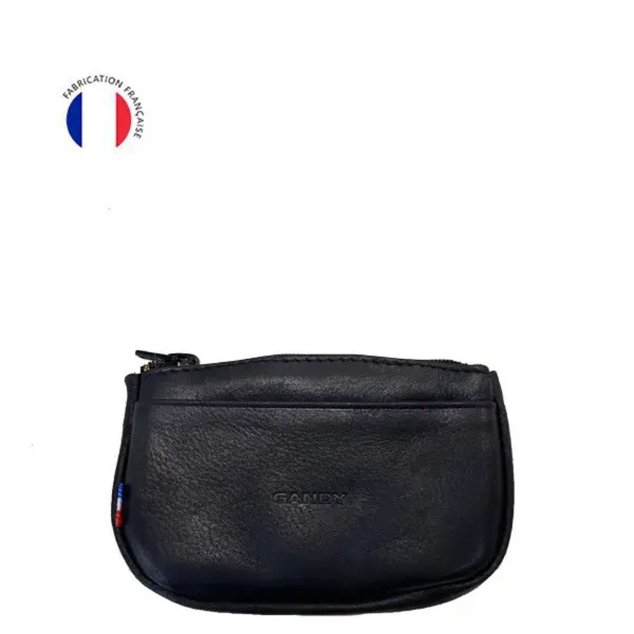 Femme Gandy | Gandy - Petit Porte-Monnaie En Cuir - Noir