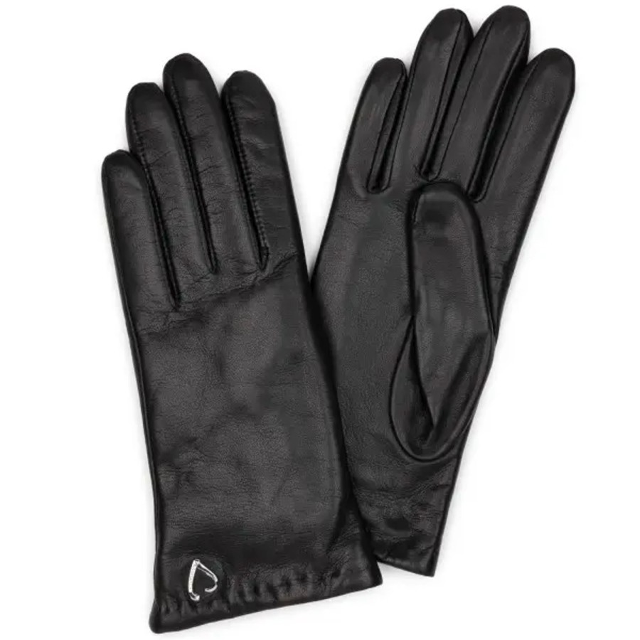 Femme Lancaster | Lancaster - Gants Coeur Fourres Cachemire T6.5 Noir