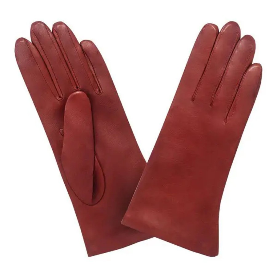 Femme Glove Story | Glove Story - Gants Agneau Double Soie Taille 7 - Rouge