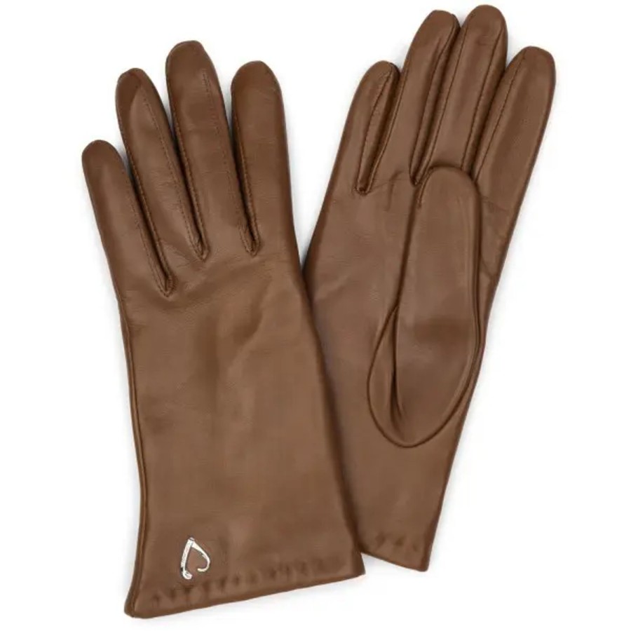 Femme Lancaster | Lancaster - Gants Coeur Fourres Cachemire T7 Camel