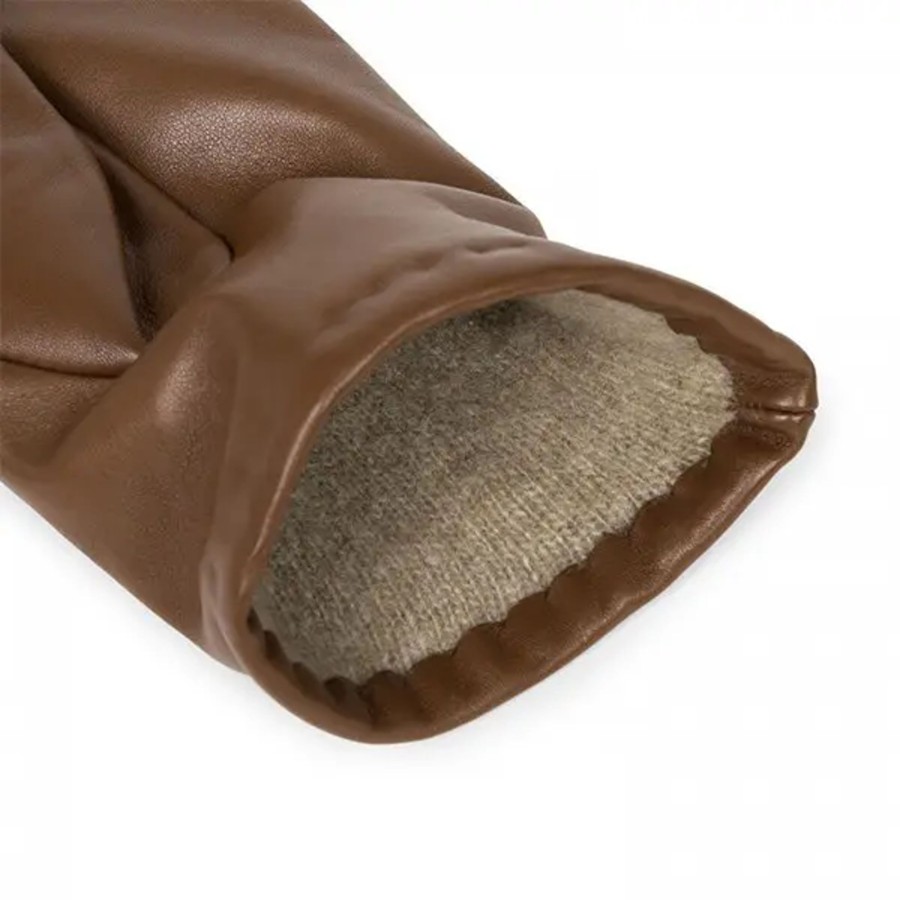 Femme Lancaster | Lancaster - Gants Coeur Fourres Cachemire T7 Camel