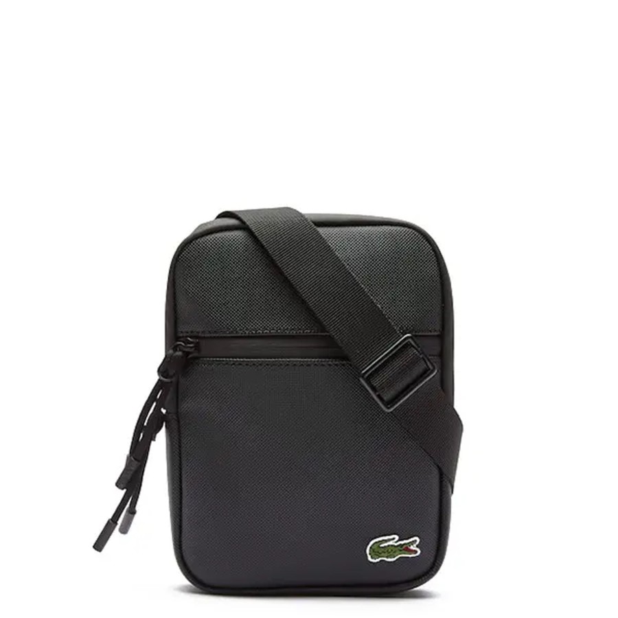 Homme Lacoste | Lacoste - Sacoche Plate Lcst - Noir