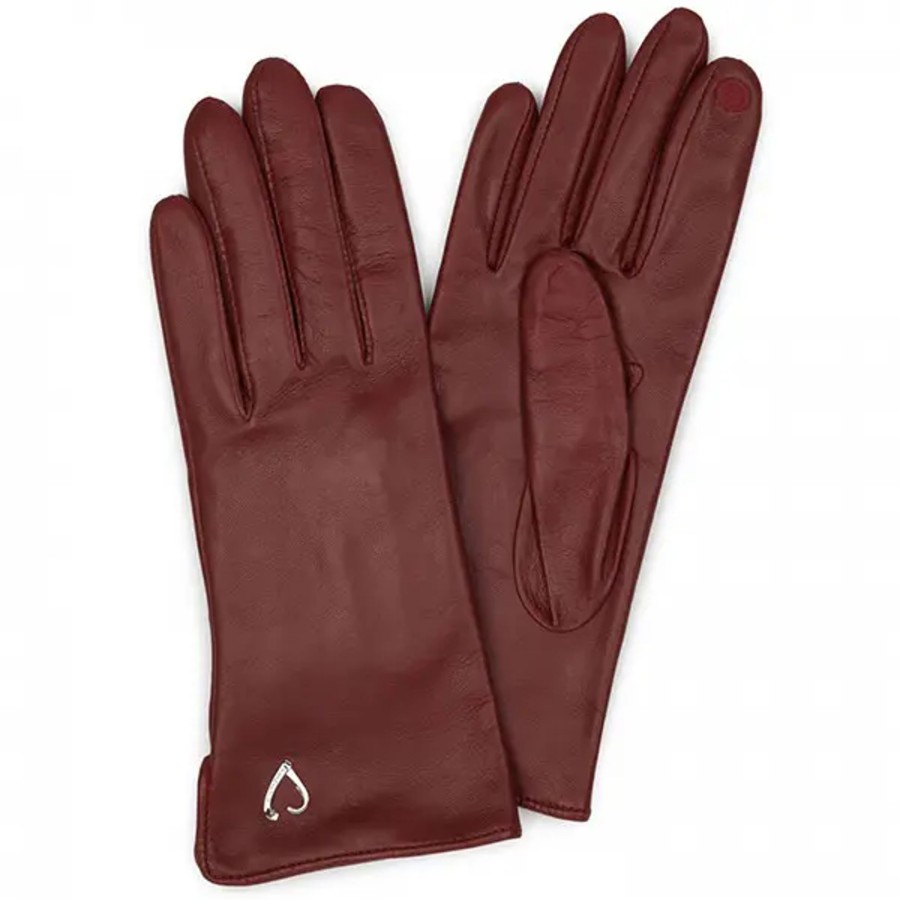 Femme Lancaster | Lancaster - Gants Tactiles Coeur T7 Rouge