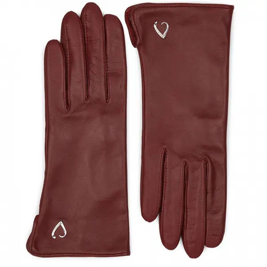 Femme Lancaster | Lancaster - Gants Tactiles Coeur T7 Rouge