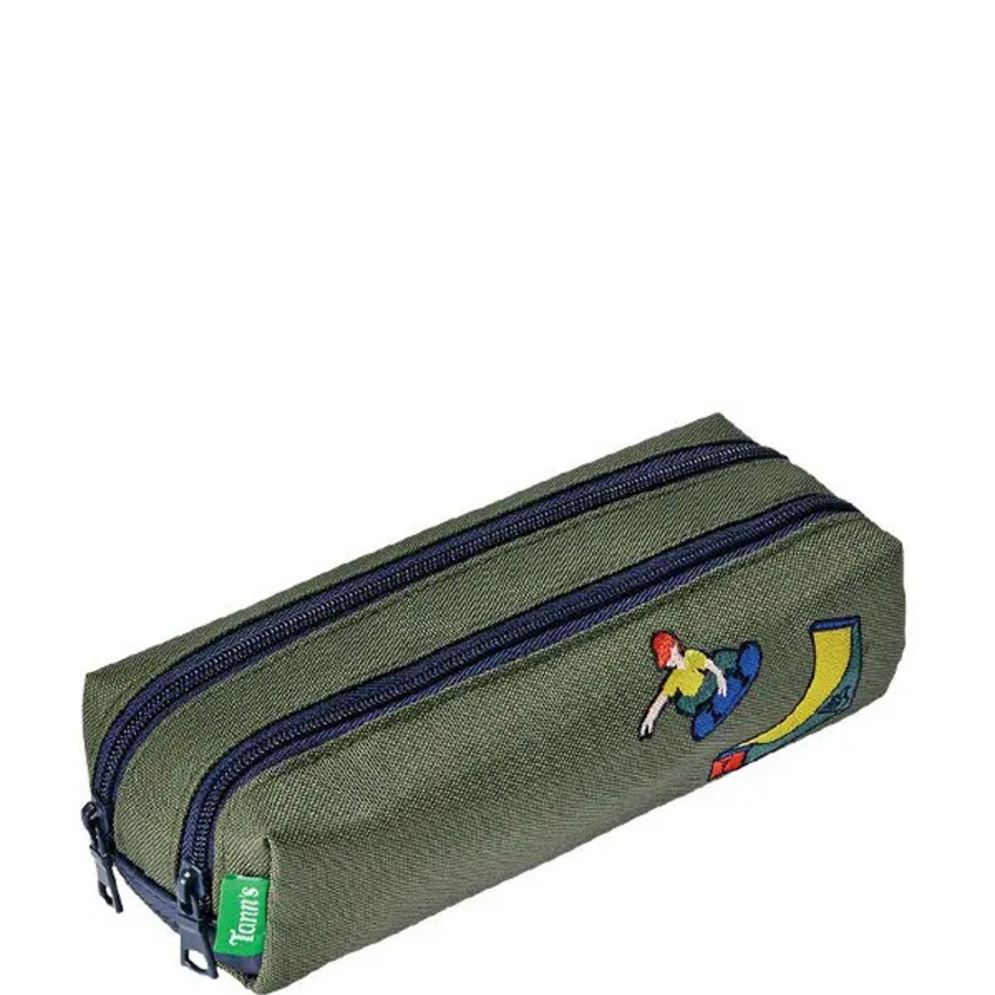 Scolaire Tann's | Tann'S - Trousse Double Patch Tony Kaki