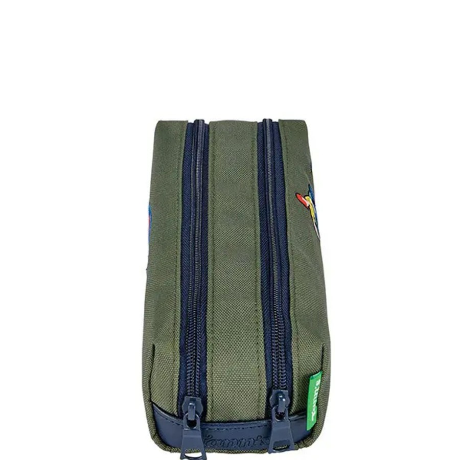 Scolaire Tann's | Tann'S - Trousse Double Patch Tony Kaki