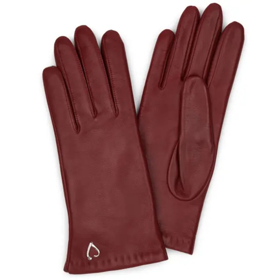 Femme Lancaster | Lancaster - Gants Coeur Fourres Cachemire T8 Rouge