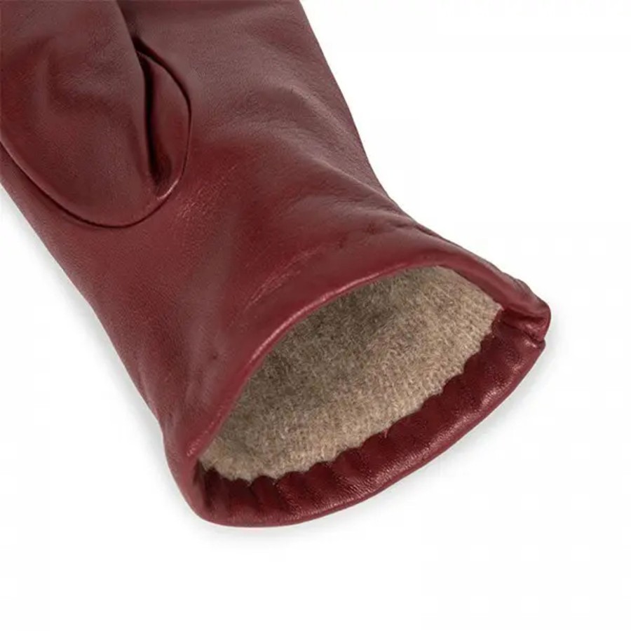 Femme Lancaster | Lancaster - Gants Coeur Fourres Cachemire T8 Rouge