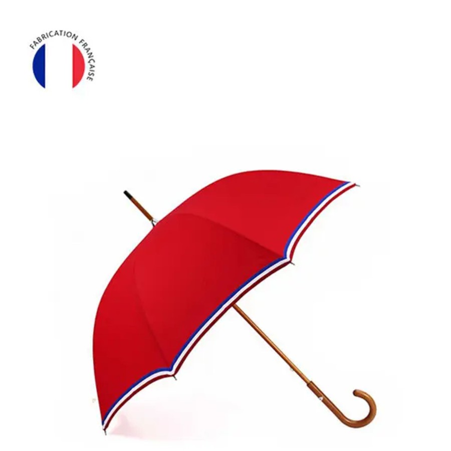 Femme Pierre Vaux | Pierre Vaux - Parapluie Long Le Made In France Rouge