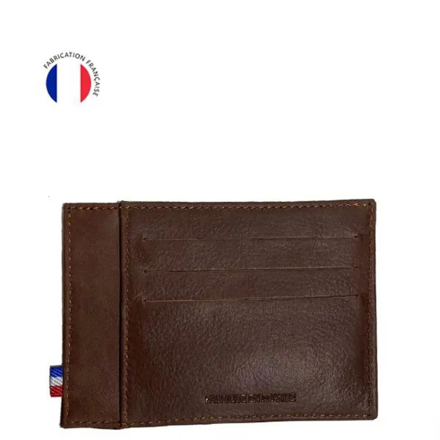 Femme Gandy | Gandy - Porte-Cartes En Cuir - Cognac