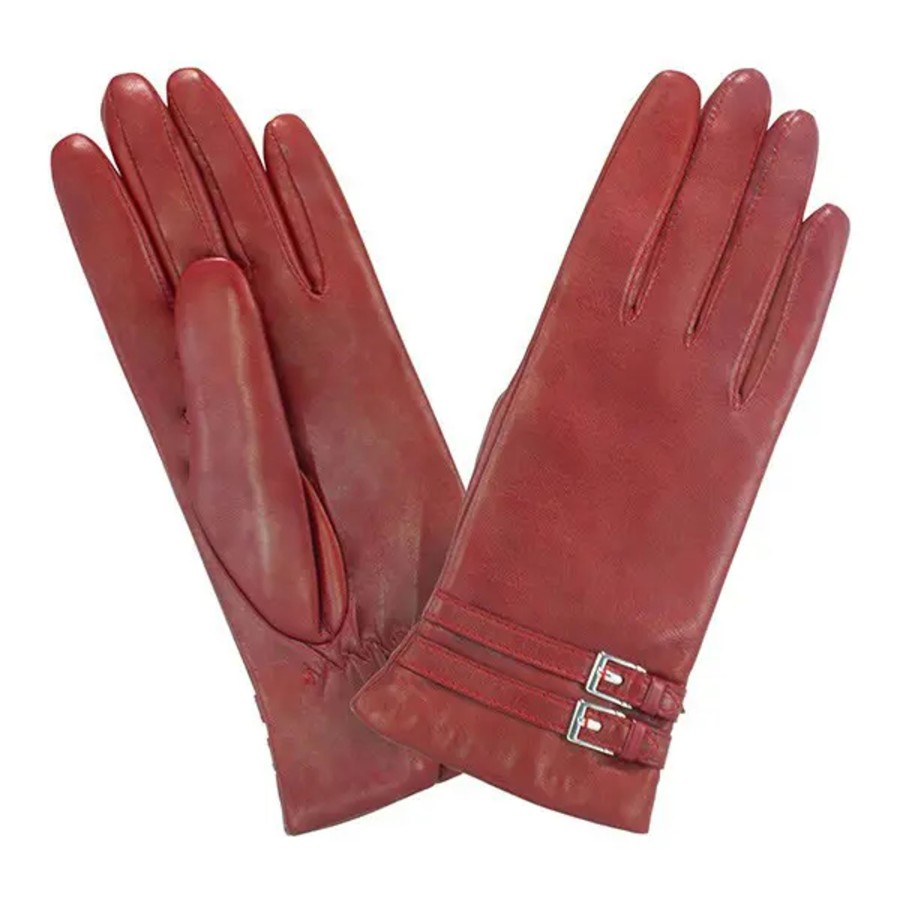 Femme Glove Story | Glove Story - Gants Prestige Boucles Rectangles T8 Rouge