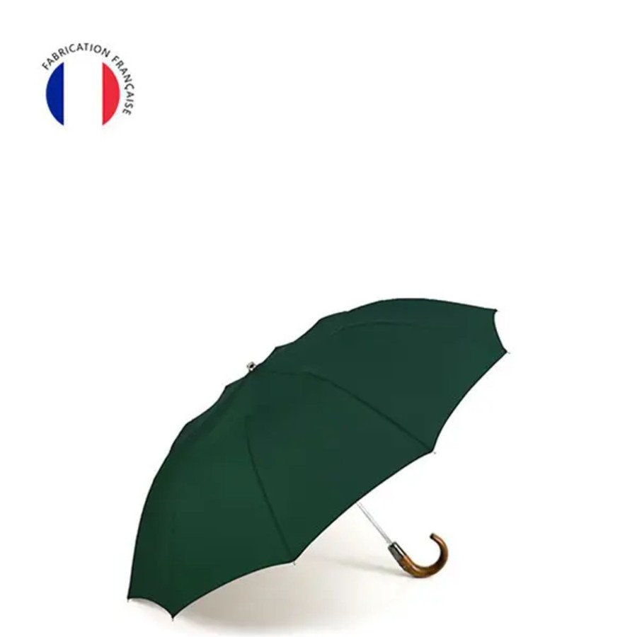 Femme Pierre Vaux | Pierre Vaux - Parapluie Pliant Le Pratique & Chic Vert