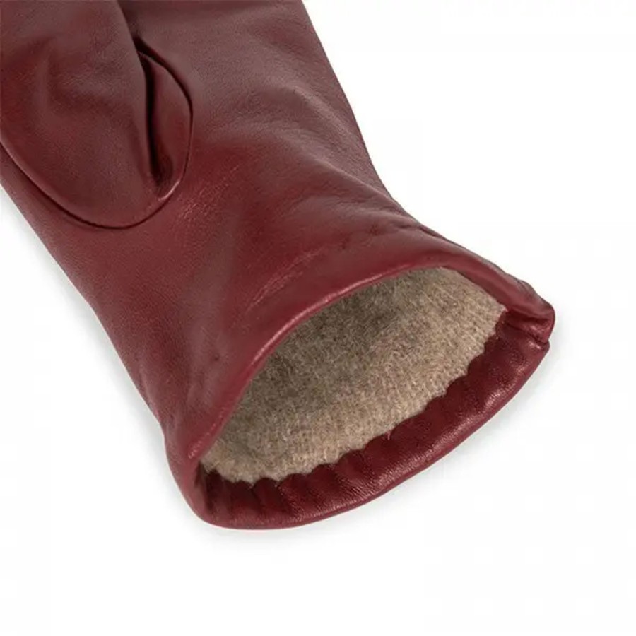 Femme Lancaster | Lancaster - Gants Coeur Fourres Cachemire T6.5 Rouge