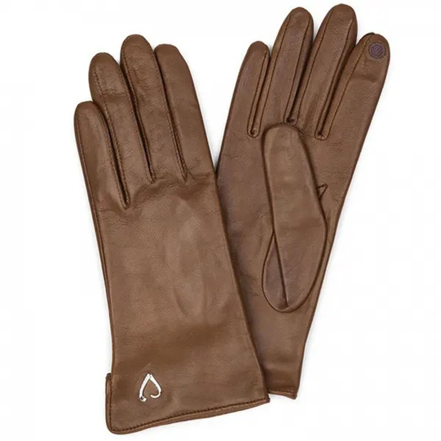 Femme Lancaster | Lancaster - Gants Tactiles Coeur T7 Camel