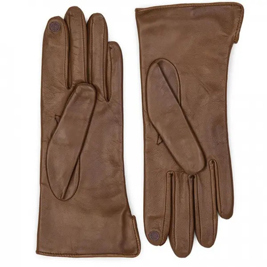 Femme Lancaster | Lancaster - Gants Tactiles Coeur T7.5 Camel