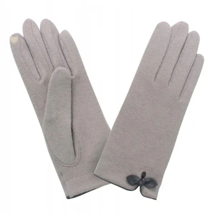 Femme Glove Story | Glove Story - Gants Mailles Prestige Noeud Tu Taupe/Brun