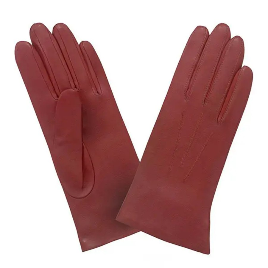 Femme Glove Story | Glove Story - Gants Standard Classique 3 Baguettes T6.5 Rouge