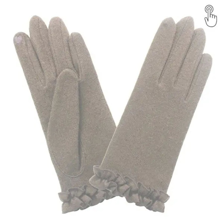 Femme Glove Story | Glove Story - Gants Mailles Prestige Volants Tu Taupe