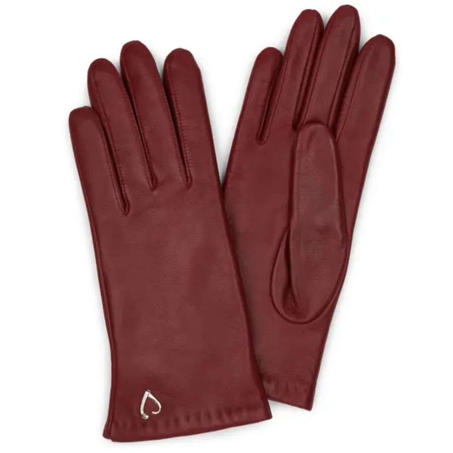 Femme Lancaster | Lancaster - Gants Coeur Fourres Cachemire T7 Rouge