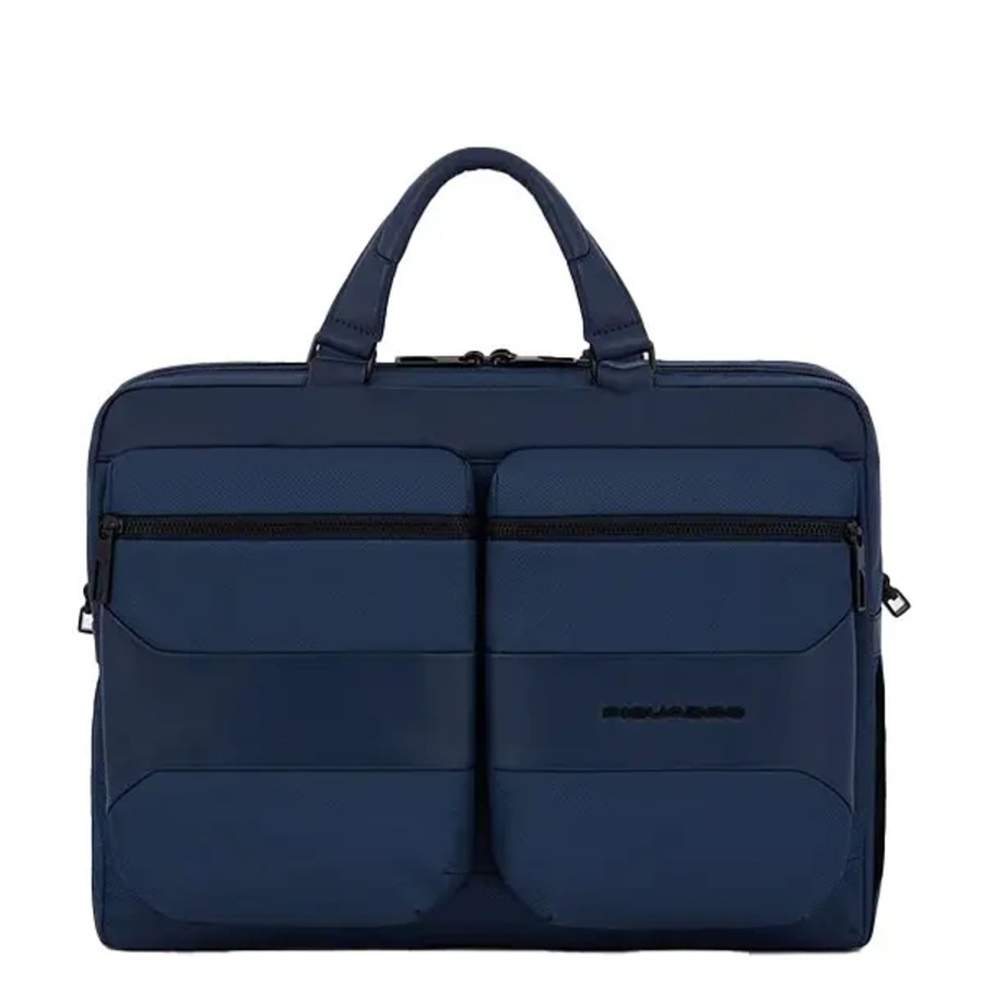 Homme Piquadro | Piquadro - Porte-Document Convertible Sac A Dos Gio 15\\"6 - Bleu