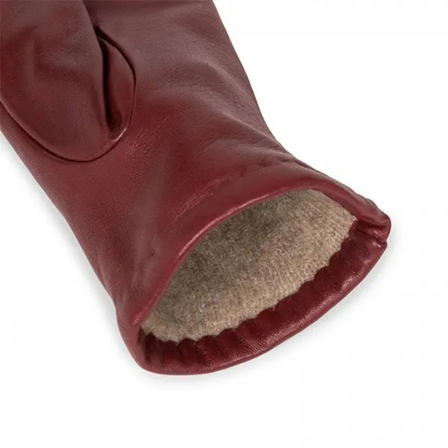 Femme Lancaster | Lancaster - Gants Coeur Fourres Cachemire T7.5 Rouge