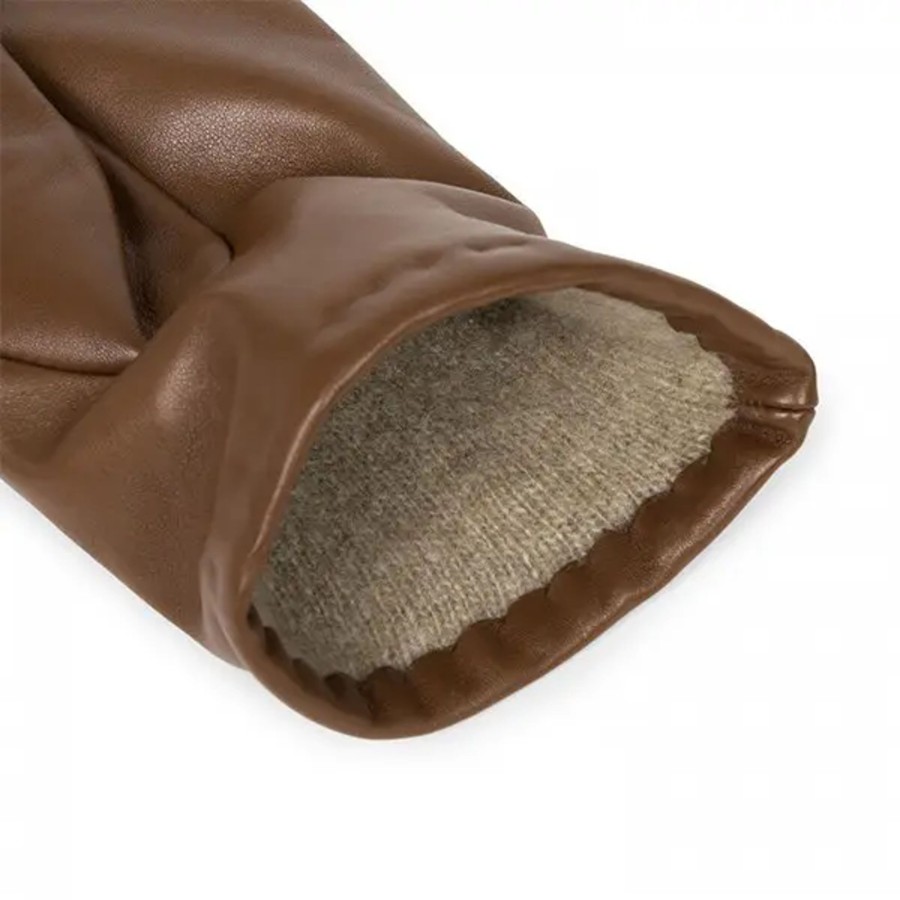 Femme Lancaster | Lancaster - Gants Coeur Fourres Cachemire T7.5 Camel