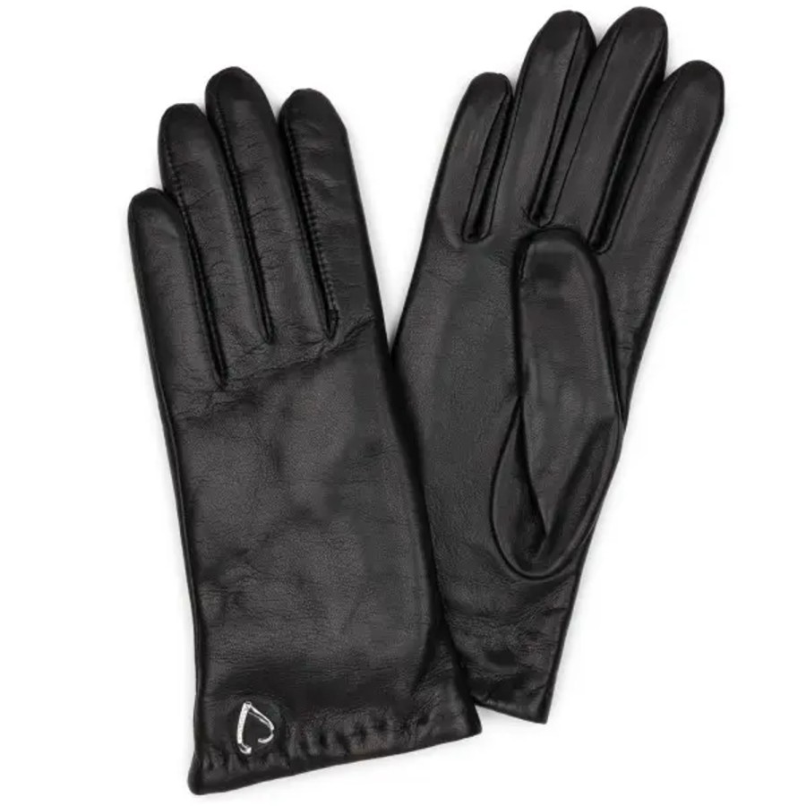 Femme Lancaster | Lancaster - Gants Coeur Fourres Cachemire T7 Noir