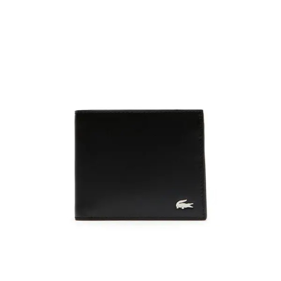 Femme Lacoste | Lacoste - Portefeuille Rabat Horizontal Cuir - Noir